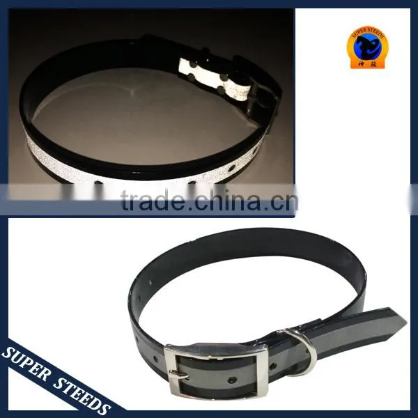 Fluorescent Polyurethane Pet Collar With Reflective Tape photo-3
