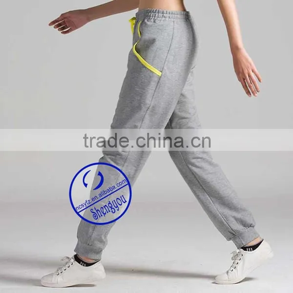 2015 Custom Newest Design Woman Grey Fitted Jogger Pants photo-4
