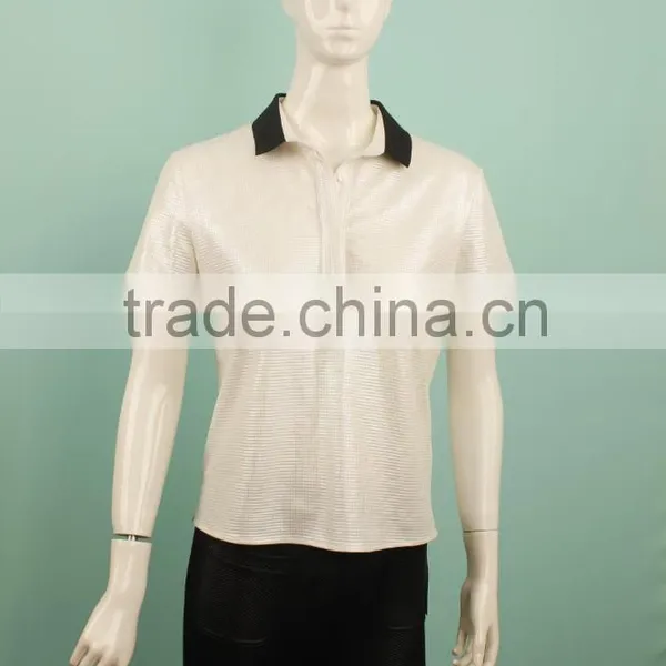 2016 Latest Fabric Rib Neckline Polo Shirt Women Shirt Clothing photo-3