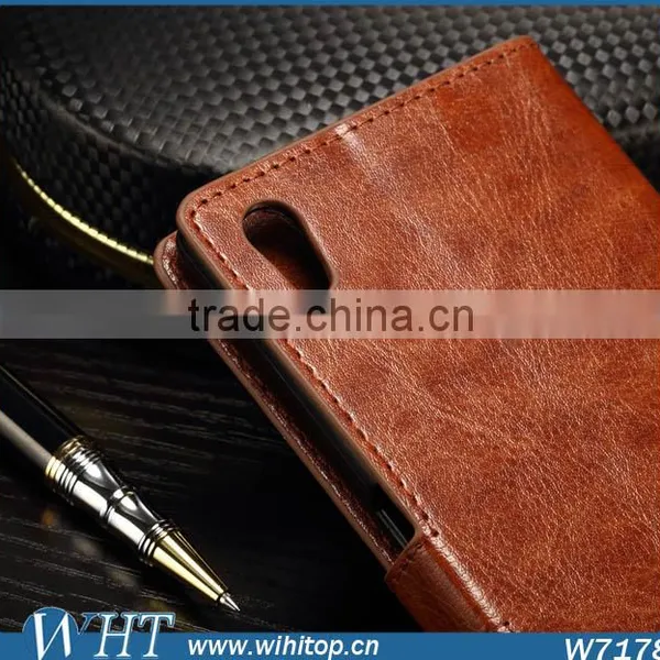 New Products Crazy Horse Skin Leather Wallet Case for Sony Xperia Z5 photo-2