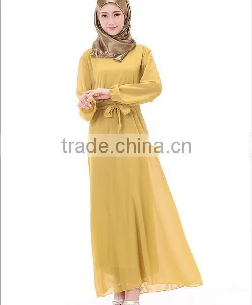 2015 Belt Chiffon Kaftan for Muslim Woman photo-5