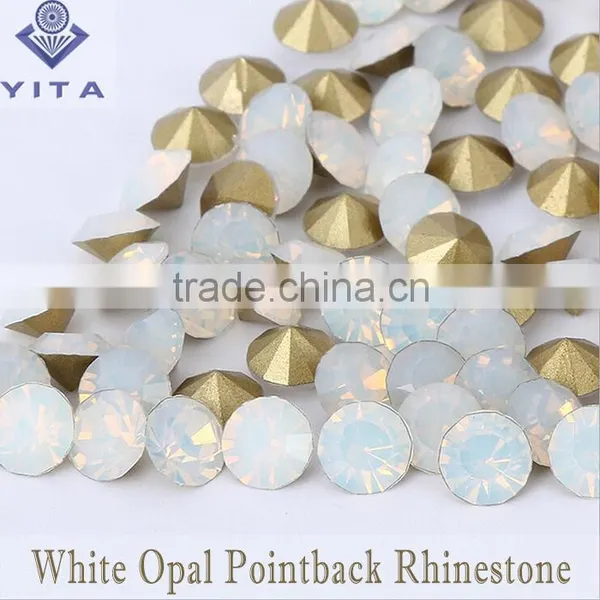 Opal Color Rhinestone ,opal White Color Chaton,pointed Back Rhinestone for Wedding Clothes photo-2