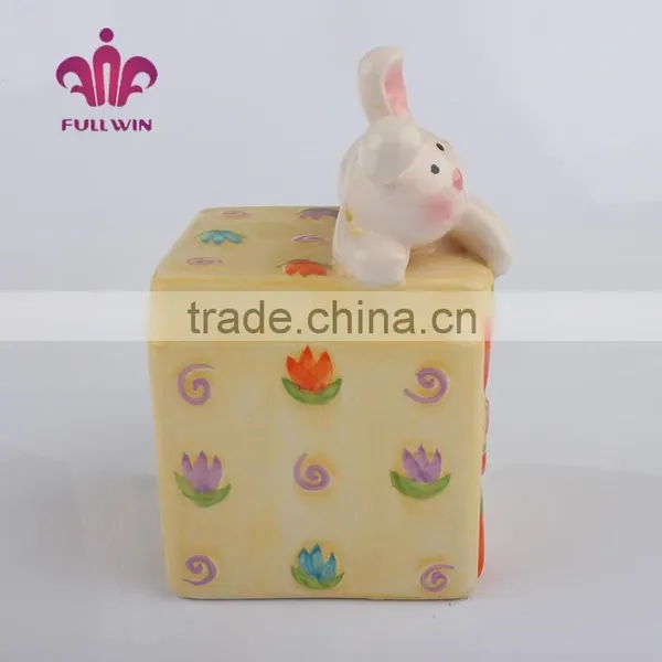 Easter Ceramic Porcelain Canister Square Ceramic Canister photo-2