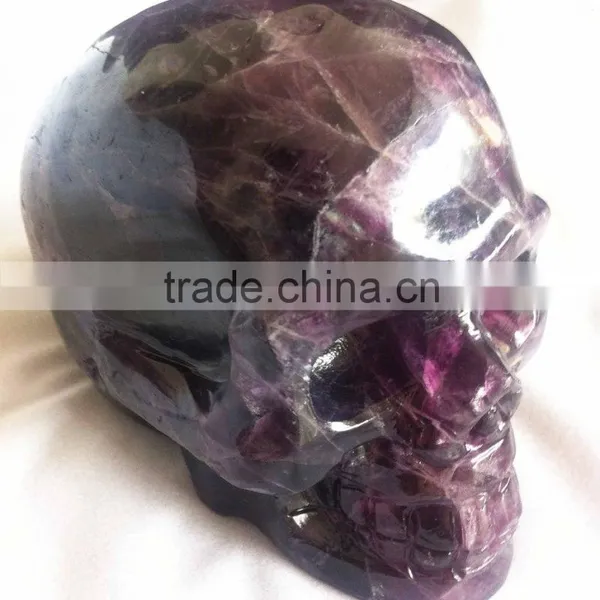 Natural Semi-precious Gemstone Purple Fluorite Skull photo-3