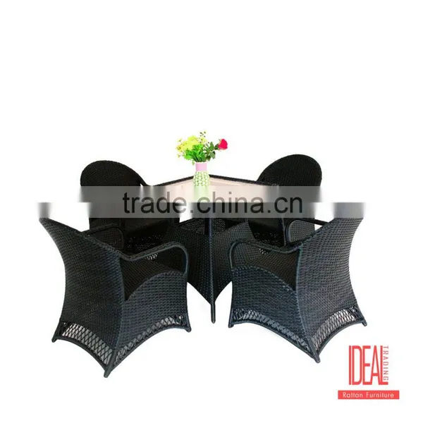 Outdoor Swimming Pool Party Square Table and Rattan Arm Chair Wicker Garden Furniture photo-3