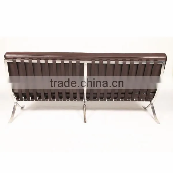 Modern Leather Armless Sofa Barcelona Sofa 3 Seater photo-6