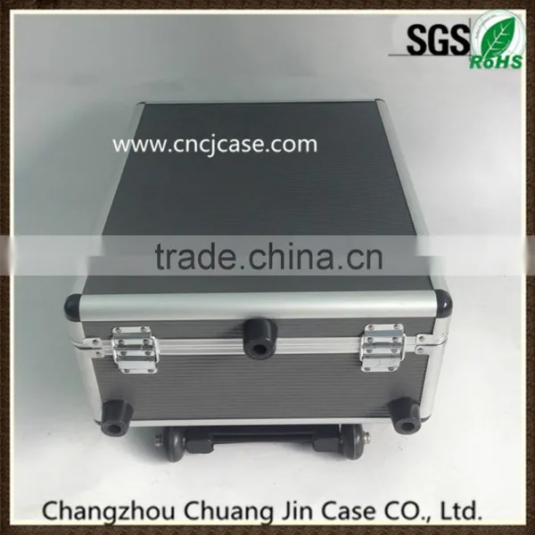 Gray ABS Aluminum Trolley Case With Line Fabric With 6 Years Production Experience photo-2