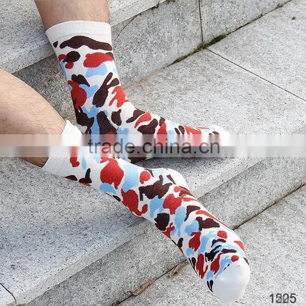 Cheap Young Man Fashion Camo Design Sublimation Printing Socks photo-6