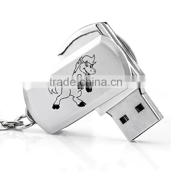 High Quality Usb 2.0 Mini Metal Usb Flash Drive, Portable Swivel Usb Stick photo-2