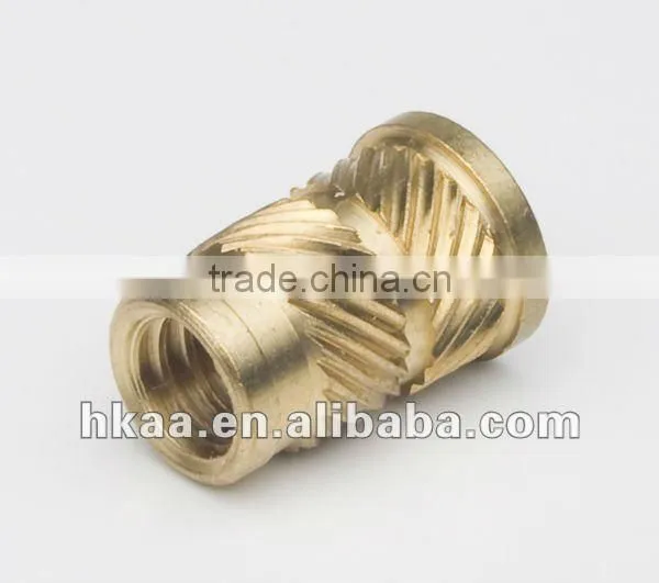 custom brass knurled insert, brass insert
