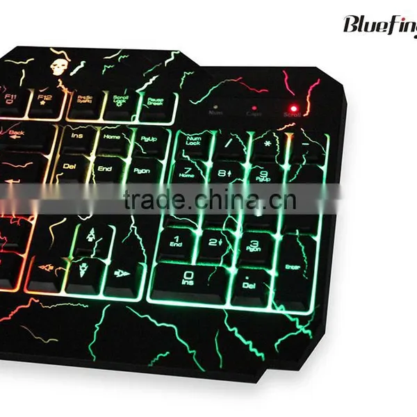 Rainbow LED Backlit Gaming Keyboard With Cool Crack Parttern photo-4