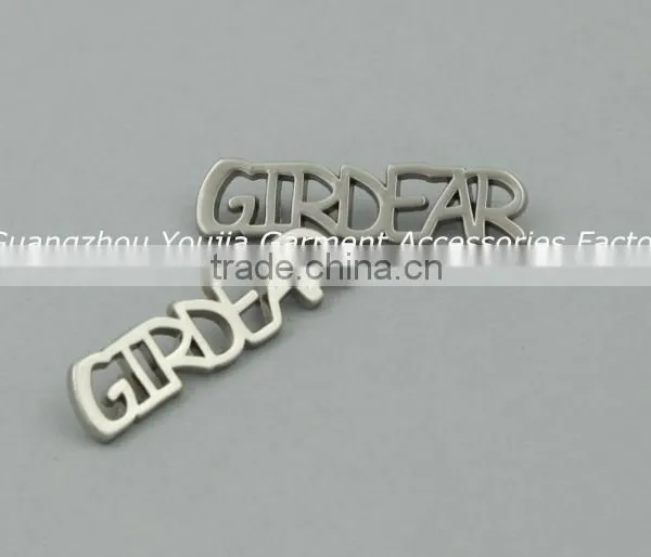 Silver Color Metal Letters Logo Label Tags for Scarf photo-3