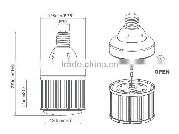 Singapore UL Listed LED Corn Lamps, 80W With SAMSUNG 5630 LEDs and Rubycon Capacitors, Retrofit IP64 Led Corn Lamp photo-2
