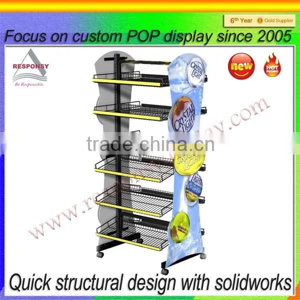 New Products Pop up Metal Cup Bread Display Rack for Retail Store photo-3