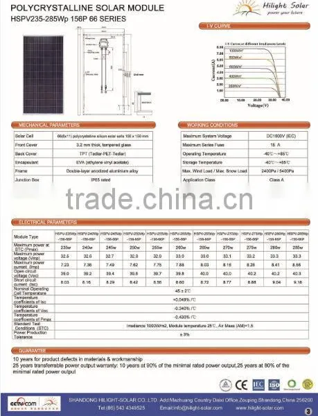 Chinese TUV Polycrystalline 280w72p HSPV Solar Modul/solar Panels photo-3