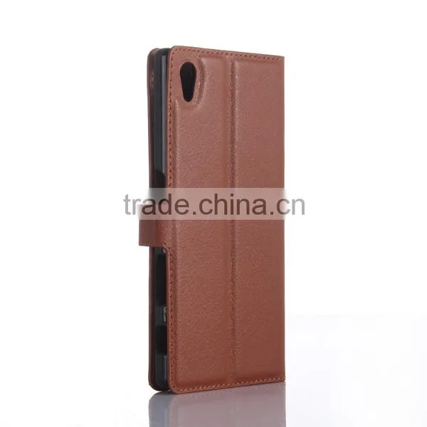 Cheap Goods From China Credit Card Slots Wallet Lychee Leather pu Leather Cover for Sony z5 Premium Wholesale photo-5