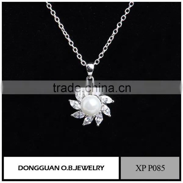 Pink Color Single Stone Pendant Necklace/silver Plated Classic Design photo-4
