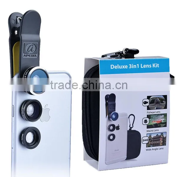 Hot!!Universal 3 in 1 Clip Lens Wide Angle+Fisheye+Macro Set Camera Lens for Smartphone photo-4