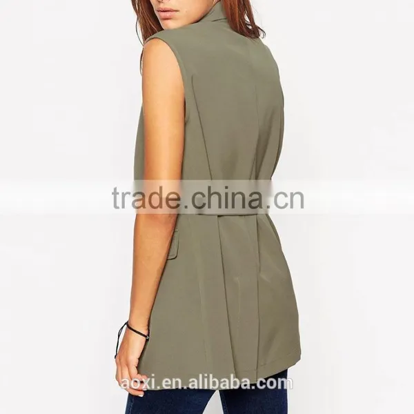 Plain Dyed Belt Waist Simple Style Fashioal Girl Charming Coat photo-3