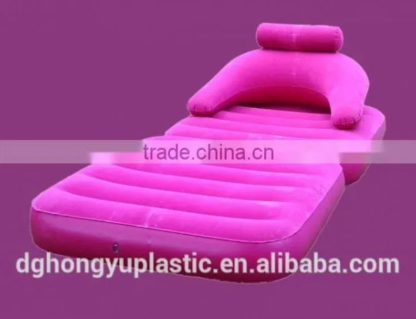 High Class Flocked Inflatable Air Sofa Bed photo-2