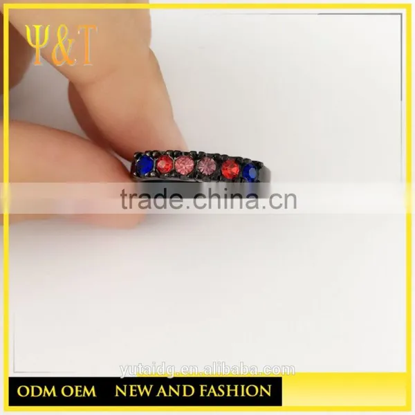 Jingli Jewelry Stainless Steel Black Coral Women Wedding Rings (HZ-066) photo-3