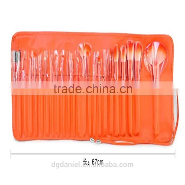 Nice Design Orange 24pcs Synthetic Makeup Brush Set,Hair Brush With Pouch photo-4