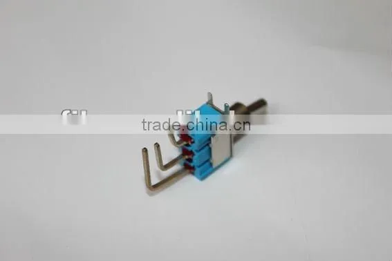 Bend 3 Pins Blue mini Toggle Switch SPDT ON-ON