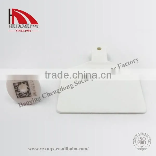 TPU Cow Ear Tag With Metal Pin in White 70*58 mm photo-2