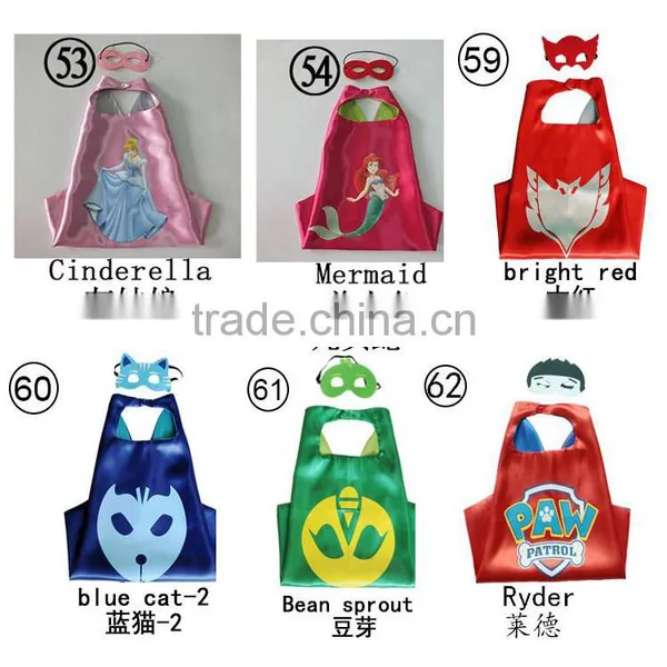 Double Layer 70cm Satin Kids Super Mario Bros Costume Cape and Masks photo-5