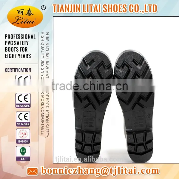 Black Pvc Safety Boots With Steel Toe Cap for Construction photo-5