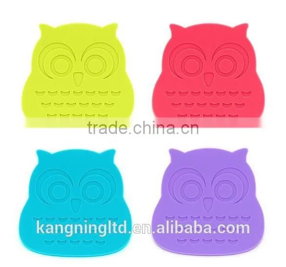 Owl Shaped Silicone Waterproof Heat Resistant Table Mat&silicone Baking Mat*silicone Coaster&silicone Placemat photo-3