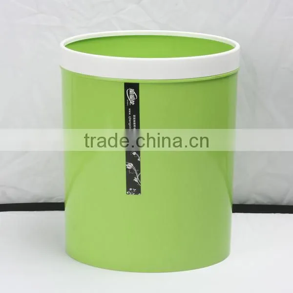 Plastic Double Color Big Semi-Round Trash Can Dustbin 12L photo-3