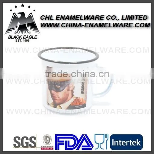 White Color Rolled Rim Enamel Coffee Mug Wholesale photo-2