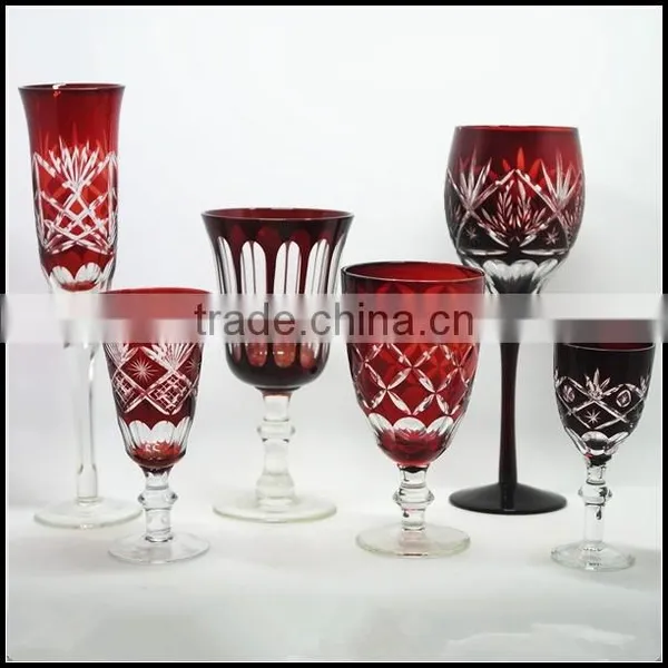 2017 Trendy Denmark Best Selling Mouth Blown Hand Cut Red Wine Glass photo-4