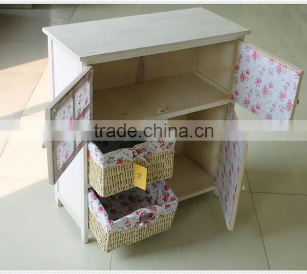 Antique High Quality Handmade Decorative White Wooden Cabinet With Drawer photo-4