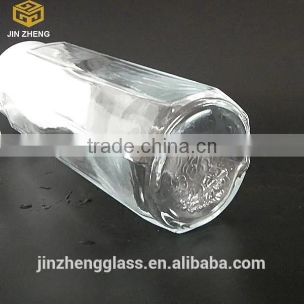 Hexagonal Hot Drink Cola Water Glass Bottle With Neck and Plastic Flap photo-2