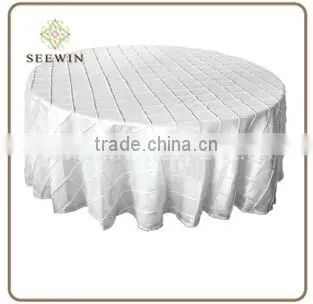 120 Inch Pintuck Taffeta Round Tablecloth Tiffany Taffeta Tablecloths photo-2