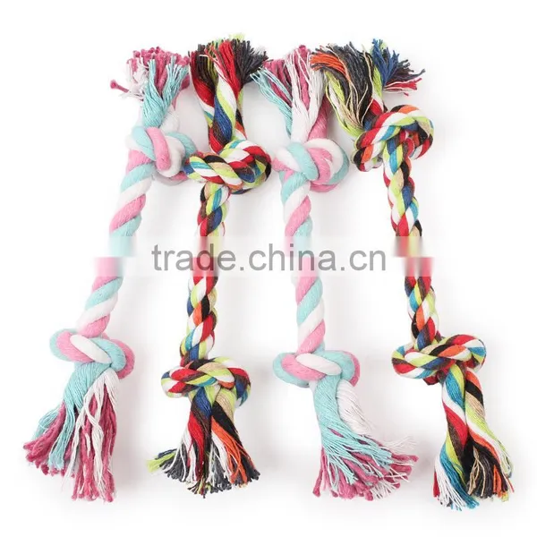 Small Spot Wholesale Selling Pet Dog Rope Toys 16cm Double Knot Woven Cotton Rope Molar Tooth photo-2