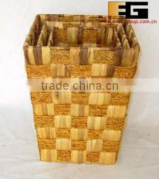 Square Natural Water-hyacinth Laundry Hamper