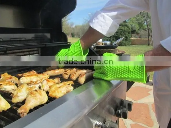 Oven Mitts Anti-slip FDA Standard Silicone Rubber Oven Mitts 100% Silicone Gloves photo-5