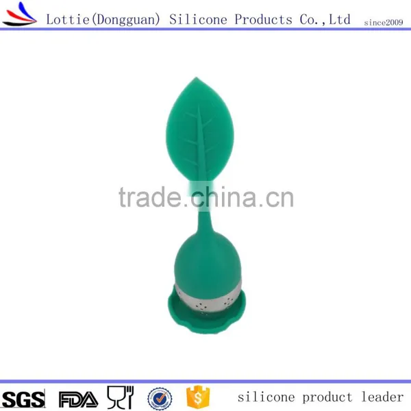 2016 Hot Selling Fashion Eco-friendly Non-toxic Heat-resisting Leaf Shape Silicone Tea Infuser,custom Silicone Tea Infuser. photo-3
