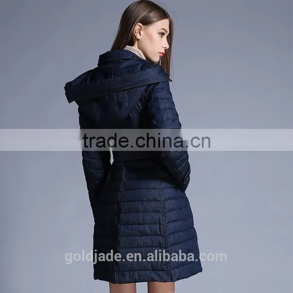 Hooded Thick Fashion Women's Clothing Denim Down Jacket Women Winter Down Jacket photo-2