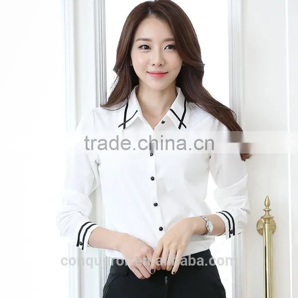 Custom Made Cotton Shirt for Office Lady 2016 photo-5