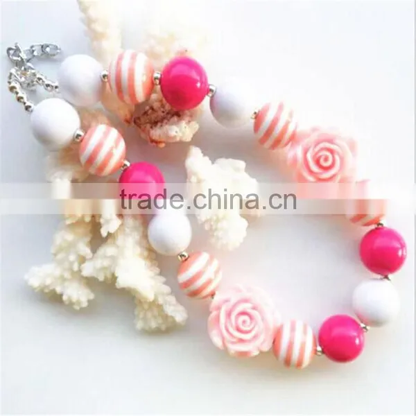 Wholesale Girl's Necklace Handmade Plastic Bead Cheap Plastic Bead Necklace for Children photo-2