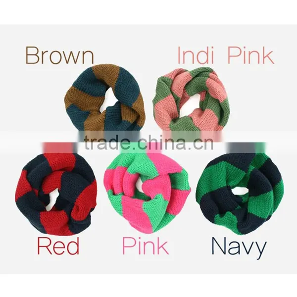 Englishism 5 Colors Choice Autumn and Winter Warm Double Color Acrylic Winter Woolen Children Scarf photo-3