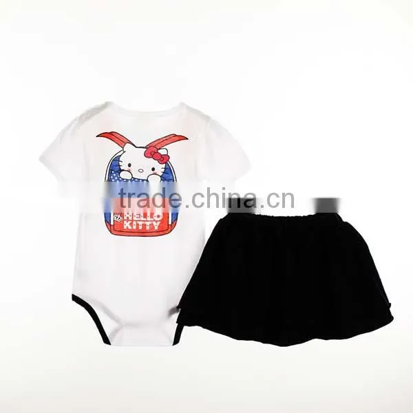 2016 Summer 2pcs Navy Style Miniskirt Jumpsuit Baby Girl Romper photo-4