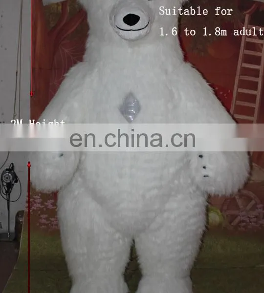 New Arrival!!HI CE 2-3 Meters Inflatable Polar Mascot Costume for Adults,inflatable Bear Mascot Costume With Plush Hair photo-2