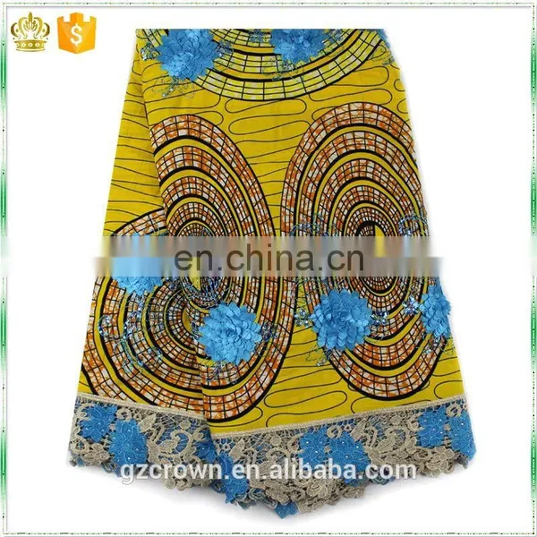 Hot Selling Wholesale French Lace Border Lace African Veritable Real Wax Print Ankara Fabric for Make ClothesH170111011 photo-2