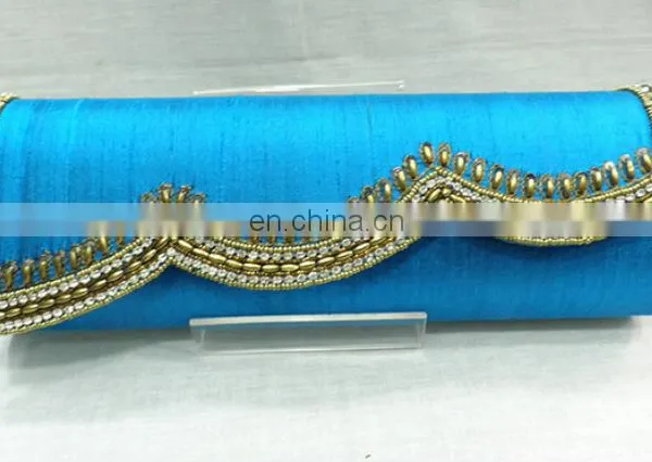 Gorgeous Royal Blue Beaded New Clutch Purse