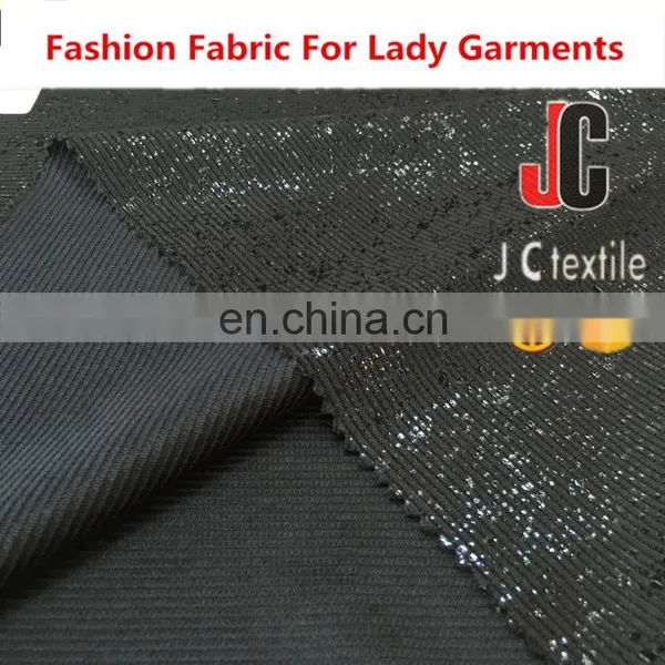 A2927 P/d Polyester Spandex Ottoman Fabric Gold Foil Print Fabric photo-2